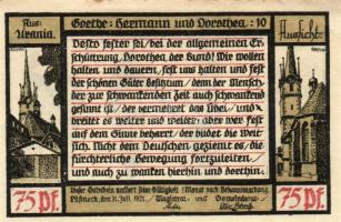 Német Birodalom/Weimari Köztársaság/Pössneck 1921. 25Pf(3x), 50Pf(3x), 75Pf(4x). 10klf db, teljes sor T:1