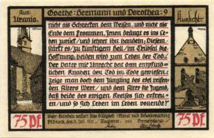 Német Birodalom/Weimari Köztársaság/Pössneck 1921. 25Pf(3x), 50Pf(3x), 75Pf(4x). 10klf db, teljes so...
