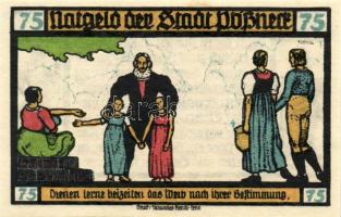 Német Birodalom/Weimari Köztársaság/Pössneck 1921. 25Pf(3x), 50Pf(3x), 75Pf(4x). 10klf db, teljes so...