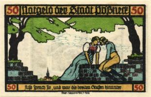 Német Birodalom/Weimari Köztársaság/Pössneck 1921. 25Pf(3x), 50Pf(3x), 75Pf(4x). 10klf db, teljes so...