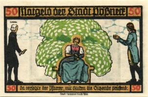 Német Birodalom/Weimari Köztársaság/Pössneck 1921. 25Pf(3x), 50Pf(3x), 75Pf(4x). 10klf db, teljes so...