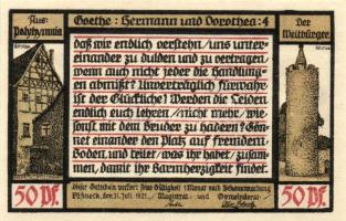 Német Birodalom/Weimari Köztársaság/Pössneck 1921. 25Pf(3x), 50Pf(3x), 75Pf(4x). 10klf db, teljes so...