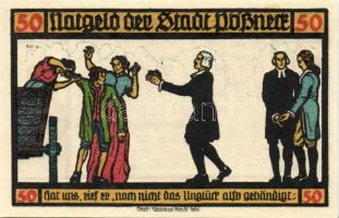 Német Birodalom/Weimari Köztársaság/Pössneck 1921. 25Pf(3x), 50Pf(3x), 75Pf(4x). 10klf db, teljes so...