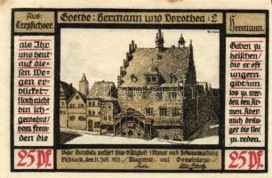 Német Birodalom/Weimari Köztársaság/Pössneck 1921. 25Pf(3x), 50Pf(3x), 75Pf(4x). 10klf db, teljes so...