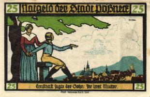 Német Birodalom/Weimari Köztársaság/Pössneck 1921. 25Pf(3x), 50Pf(3x), 75Pf(4x). 10klf db, teljes so...
