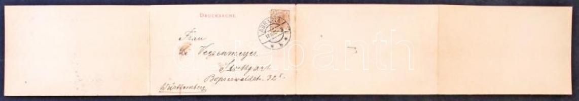 1900 Abbazia, Opatija; 4-részes kihajtható panorámalap / 4-tiled folding panoramacard