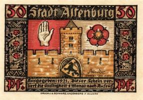 Német Birodalom/Weimari Köztársaság/Altenburg 1921. 50Pf(8x) mind klf db, teljes sor T:1