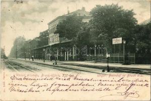 1900 Királyhida, Bruckújfalu, Bruck-Újfalu, Bruckneudorf; vasútállomás / Ungar. Bahnhof / railway station