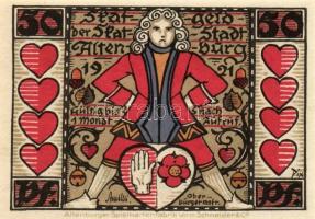 Német Birodalom/Weimari Köztársaság/Altenburg 1921. 50Pf(7x) mind klf db, teljes sor T:1