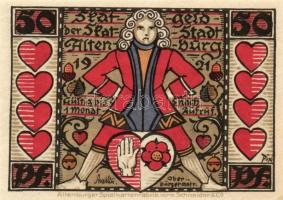 Német Birodalom/Weimari Köztársaság/Altenburg 1921. 50Pf(7x) mind klf db, teljes sor T:1