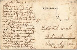 1917 Temesvár, Timisoara; Jenő herceg tér, villamos, Rukavina emlékmű, cipőgyár, Hungária biztosító,...