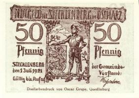 Német Birodalom/Weimari Köztársaság/Stecklenberg 1921. 25Pf, 50Pf(4x) 5klf db, teljes sor T:1