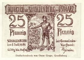 Német Birodalom/Weimari Köztársaság/Stecklenberg 1921. 25Pf, 50Pf(4x) 5klf db, teljes sor T:1