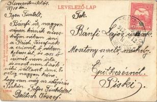 1917 Arad, Minoriták temploma, Szentháromság szobor, Deutsch Testvérek Központi Divatáruház, Turul c...