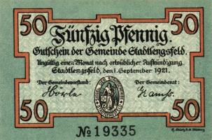 Német Birodalom/Weimari Köztársaság/Stadtlengsfeld 1921. 50Pf(6x) mind klf db, teljes sor T:1