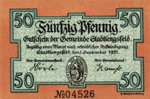 Német Birodalom/Weimari Köztársaság/Stadtlengsfeld 1921. 50Pf(6x) mind klf db, teljes sor T:1