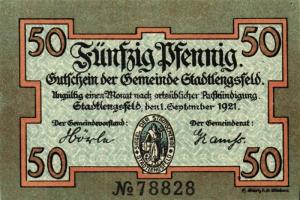 Német Birodalom/Weimari Köztársaság/Stadtlengsfeld 1921. 50Pf(6x) mind klf db, teljes sor T:1