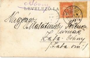 1903 Abony, lovashintó a kastély előtt. Montázs várral. photo (EK)