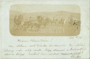 1901 Pécs, lóverseny (?). photo (apró lyukak / tiny pinholes)