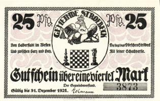 Német Birodalom/Weimari Köztársaság/Stroebeck 1921. 25Pf, 50Pf, 75Pf. 3klf db, teljes sor T:1