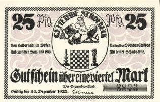 Német Birodalom/Weimari Köztársaság/Stroebeck 1921. 25Pf, 50Pf, 75Pf. 3klf db, teljes sor T:1