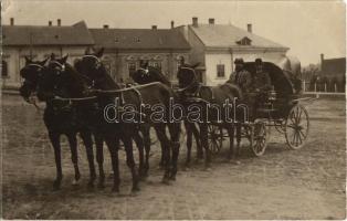 1912 Polány, ötösfogatú lovashintó. photo (Rb)