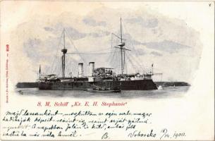 1900 SMS Kronprinzessin Erzherzogin Stephanie (Stefanie) Panzerschiff. K.u.K. Kriegsmarine / Osztrák-Magyar Haditengerészet páncélos csatahajója / Austro-Hungarian Navy ironclad warship. Fr. Schöler 810.