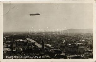 II. Graf Zeppelin Fahrt über Graz am 12. 7. 1931. / Zeppelin airship