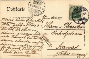 1906 Wiesbaden, Luftballon Auffahrt im Curhausgarten / balloon trip in the spa's garden (EK)