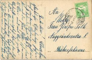 1912 Árpatarló, Ruma; utca, piac, üzletek, lovas díszkatonák / street, market, shops, cavalrymen, ho...