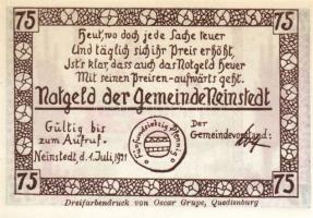 Német Birodalom/Weimari Köztársaság/Nachterstedt 1921. 5Pf, 10Pf, 25Pf, 50Pf. 4klf db, teljes sor T:...