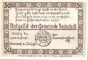 Német Birodalom/Weimari Köztársaság/Nachterstedt 1921. 5Pf, 10Pf, 25Pf, 50Pf. 4klf db, teljes sor T:...