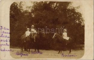 1908 Gyér, Giera; gyerekek lovon / children on horses. photo (EK)