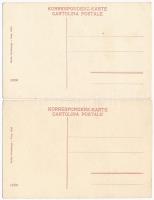 2 db régi osztrák-magyar haditengerészeti humoros művészlap, Dworak stílusban / K.u.K. Kriegsmarine ...