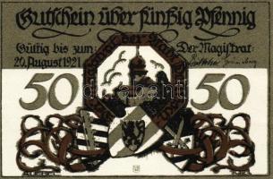 Német Birodalom/Weimari Köztársaság/Delitzsch 1921. 50Pf(6x) mind klf db, teljes sor T:1