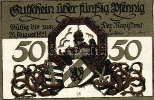 Német Birodalom/Weimari Köztársaság/Delitzsch 1921. 50Pf(6x) mind klf db, teljes sor T:1