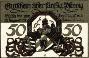 Német Birodalom/Weimari Köztársaság/Delitzsch 1921. 50Pf(6x) mind klf db, teljes sor T:1