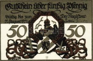 Német Birodalom/Weimari Köztársaság/Delitzsch 1921. 50Pf(6x) mind klf db, teljes sor T:1