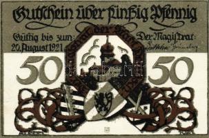 Német Birodalom/Weimari Köztársaság/Delitzsch 1921. 50Pf(6x) mind klf db, teljes sor T:1