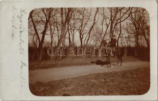 1909 Dobsina, lovas az úton / horseman on the road. photo