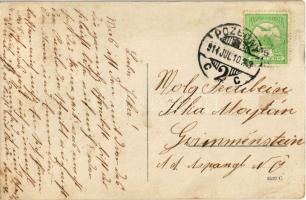 1914 Pozsony, Pressburg, Bratislava; gyerek lovon az udvarban / boy on horse. photo  (EK)