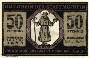 Német Birodalom/Weimari Köztársaság/Müncheln 1921. 25Pf, 50Pf, 75Pf. 5klf db, teljes sor T:1