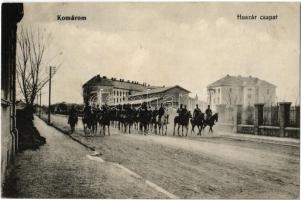 1914 Komárom, Komárnó; Huszár csapat / K.u.K. military hussars