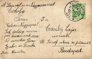 1912 Tatabánya, család lovaskocsin. photo (EK)