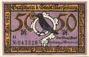 Német Birodalom/Weimari Köztársaság/Merseburg 1921. 5Pf, 10Pf, 20Pf, 25Pf, 50Pf (6x) 10klf db, telje...