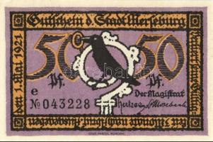 Német Birodalom/Weimari Köztársaság/Merseburg 1921. 5Pf, 10Pf, 20Pf, 25Pf, 50Pf (6x) 10klf db, telje...