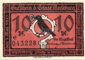 Német Birodalom/Weimari Köztársaság/Merseburg 1921. 5Pf, 10Pf, 20Pf, 25Pf, 50Pf (6x) 10klf db, telje...