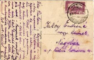 Balatonfüred-fürdő, hölgy lóval. photo (szakadás / tear)