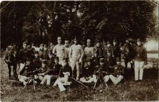 1912 Nagyvárad, Oradea; katonák csoportképe gépfegyverrel / K.u.K. military, soldiers with machine guns. photo (EK)