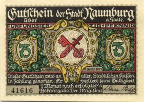 Német Birodalom/Weimari Köztársaság/Naumburg 1921. 25Pf(3x), 75Pf(3x) 6klf db, teljes sor T:1